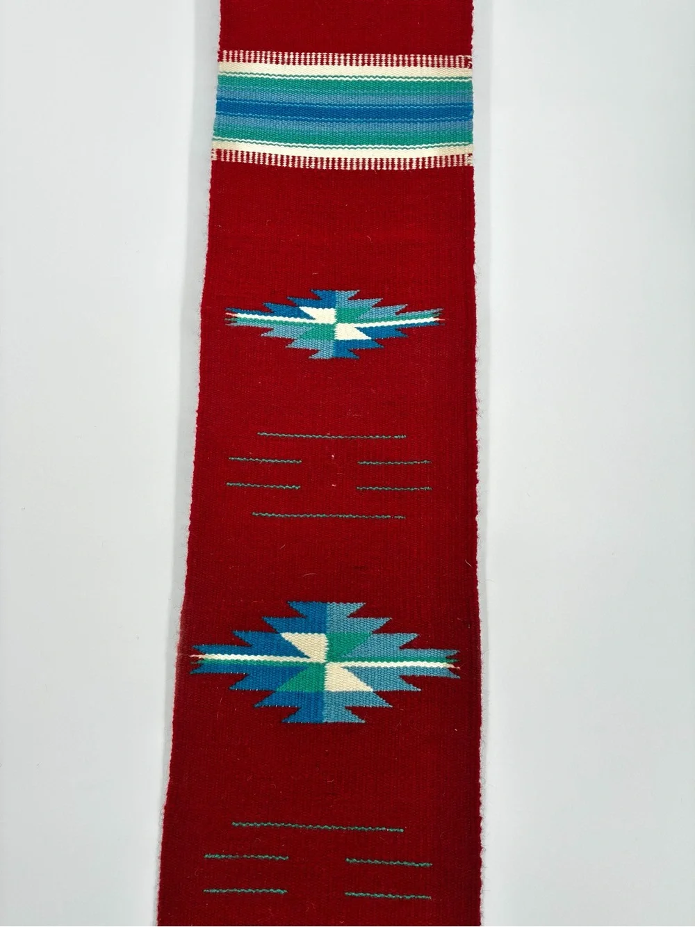 Vintage Ortega's Chimayo Handwoven Wool Southwest Table Runner 58”